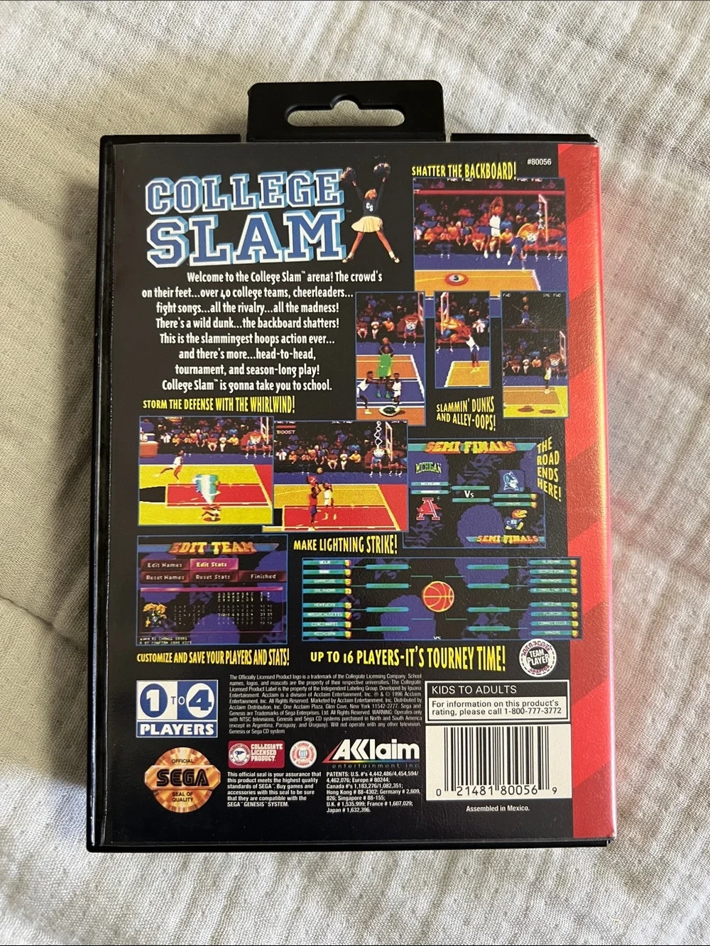 Sega Genesis College Slam Video Game
